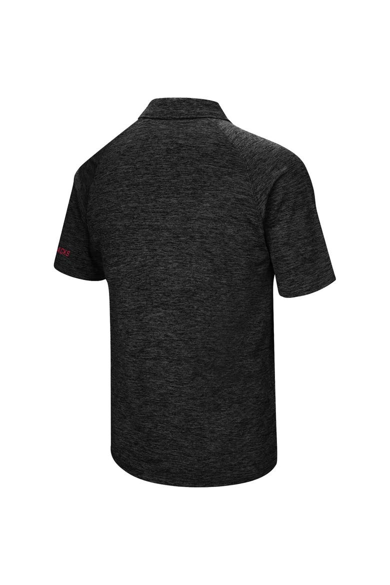 Men's Colosseum Black Arkansas Razorbacks Down Swing Polo, Alternate, color, Heather Black