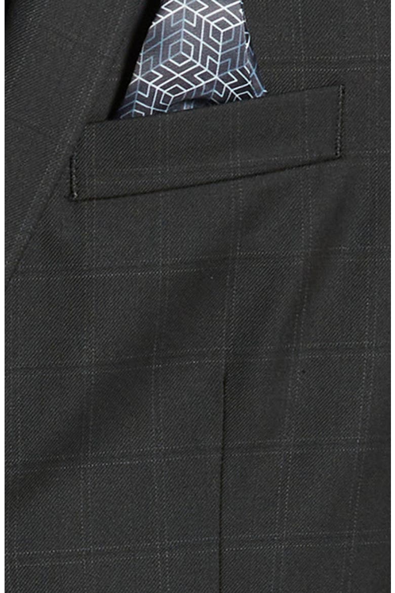Kids' Windowpane Suit, Alternate, color, BLACK