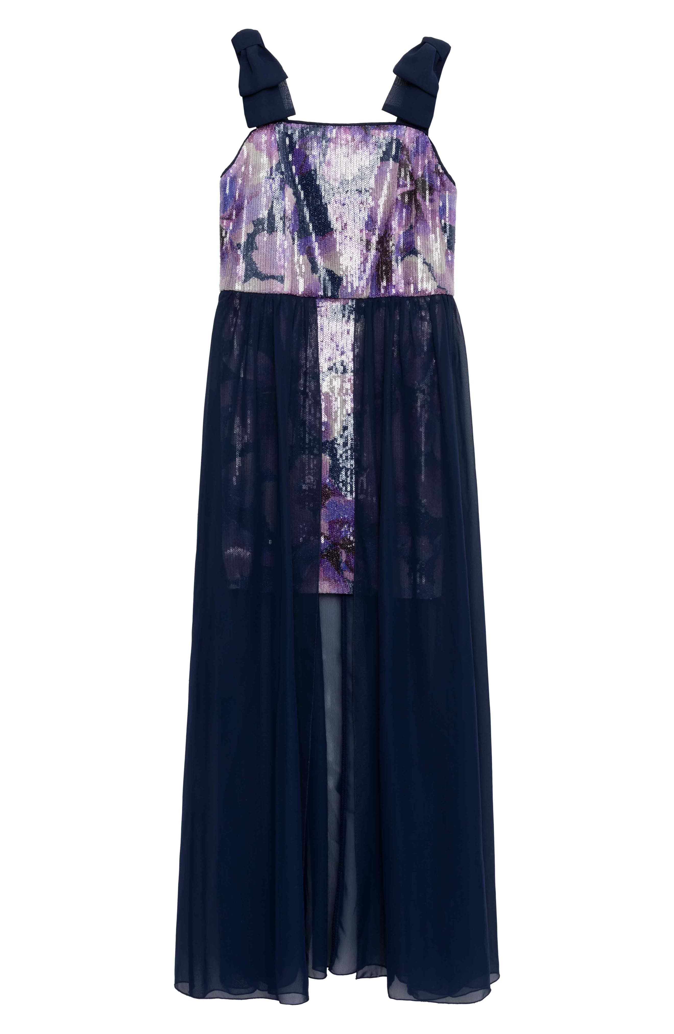 Speechless Kids' Print Sequin Walk Thru Party Dress