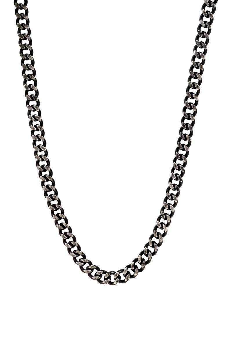 Men's Curb Chain Necklace, Main, color, BLACK