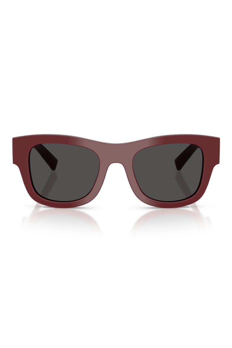 50mm Square Sunglasses, Main, color, BORDEAUX / DARK GREY