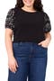 Floral Embroidered Puff Sleeve T-Shirt