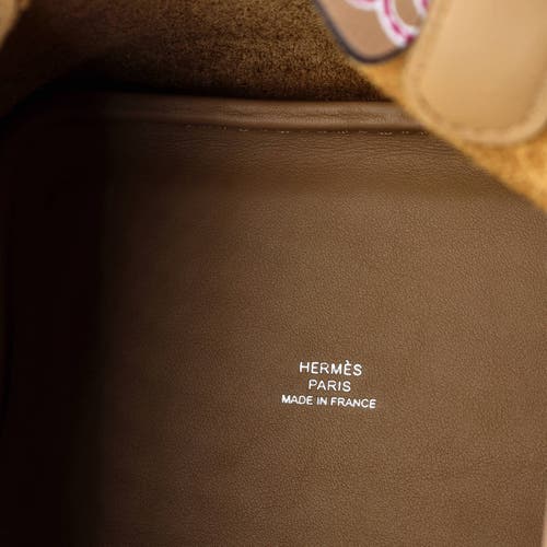 Pre-owned Hermes  Hermes Picotin Lock Bag Lucky Daisy Printed Swift Micro In Brown