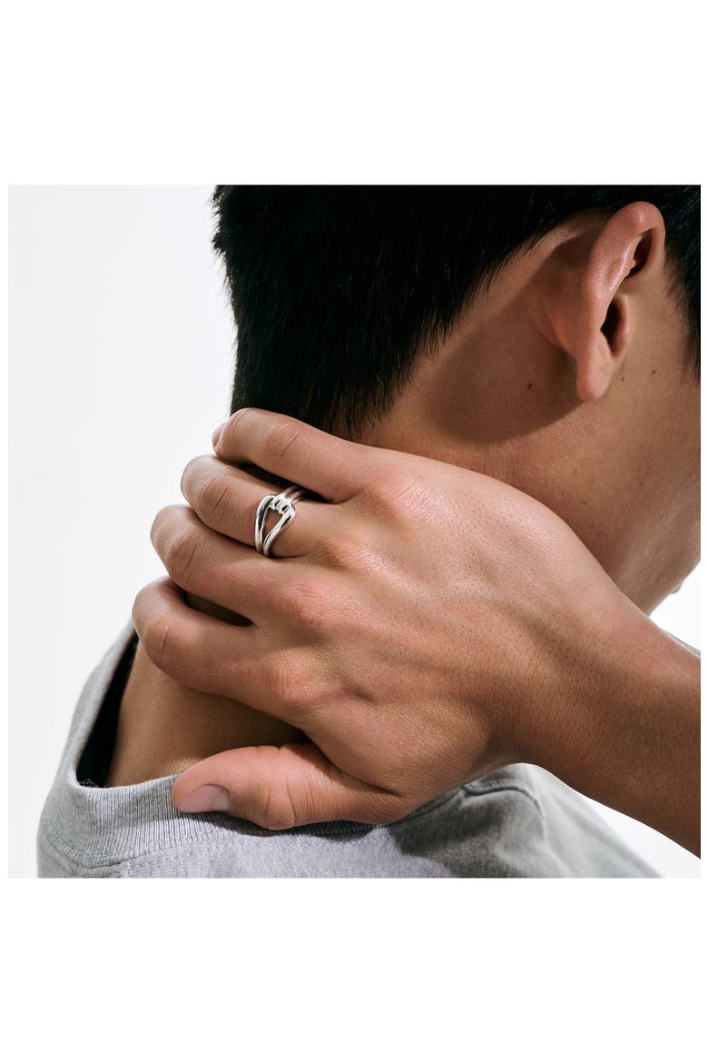 Surf Link Ring, Alternate, color, SILVER