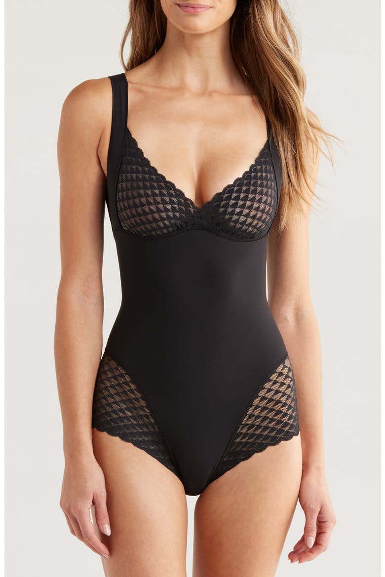 Subtile Shaper Bodysuit, Main, color, BLACK