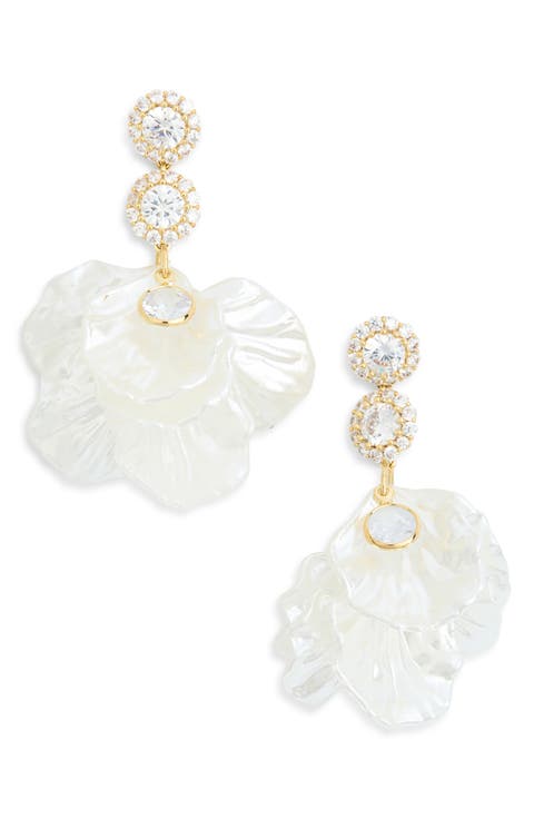 Nadia Flower Petal Drop Earrings