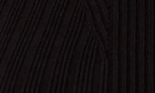 Estelle Rae Rib Mock Neck Sweater In Black