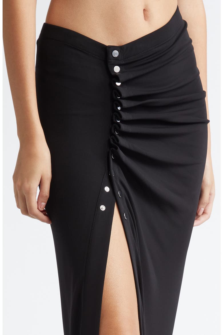 Ruched Jersey Midi Skirt, Alternate, color, BLACK