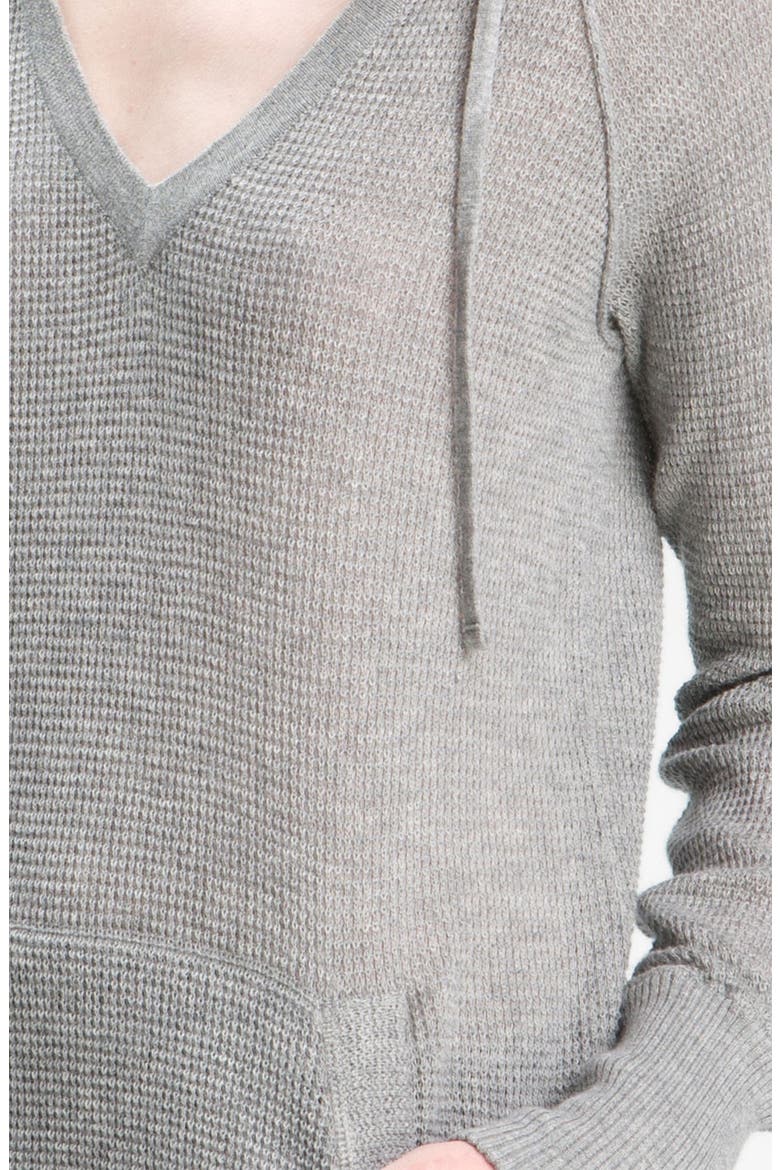 Cotton & Cashmere Thermal Hoodie, Alternate, color, MEDIUM GREY
