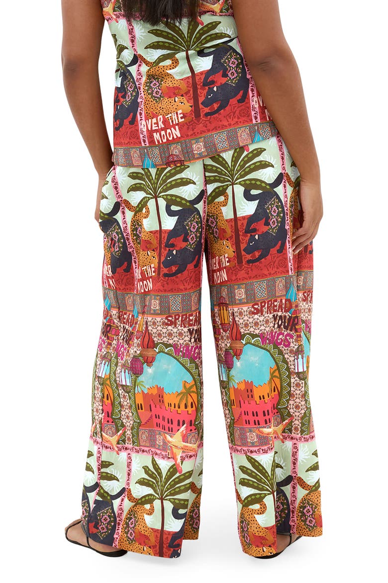 Print Smocked Waist Crop Pants, Alternate, color, FOOLS PARADISE