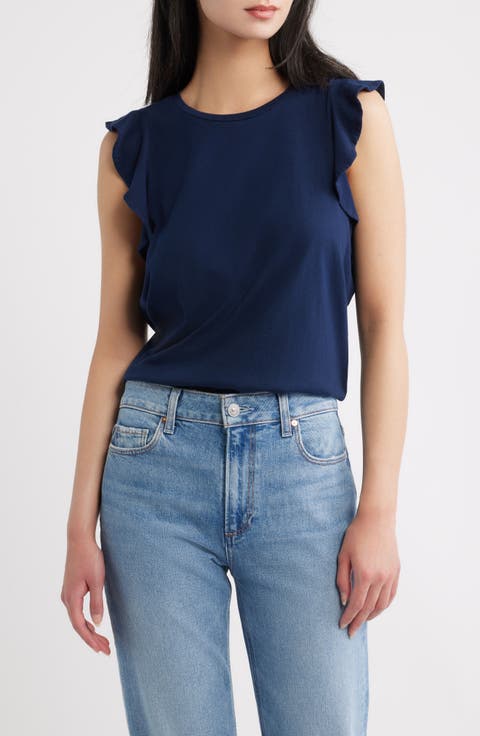 Alaria Flutter Sleeve Pima Cotton Top