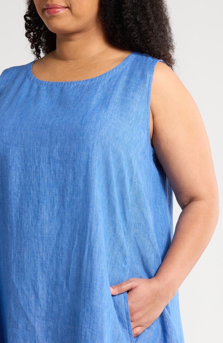 Eileen Fisher Linen Shift Dress, Alternate, color, Ultramarine