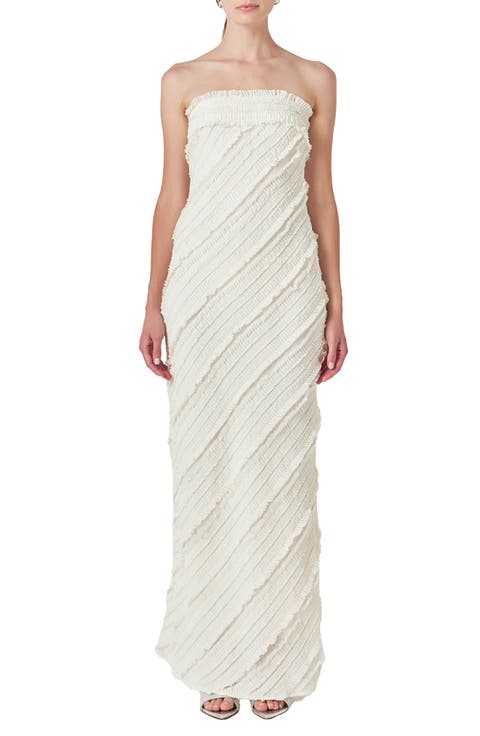 Ruffle Strapless Maxi Dress