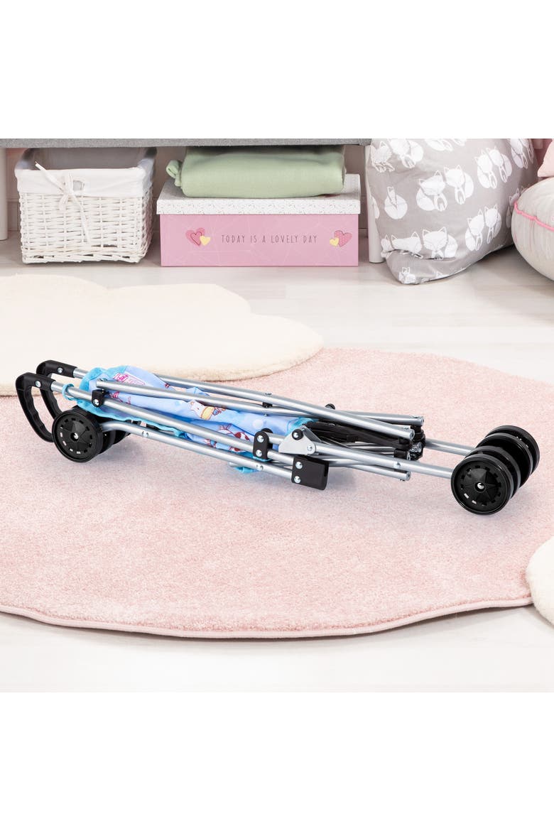 Bayer Buggy Umbrella Stroller - Blue & Cows, Accessory for Dolls Up to 18", Foldable, Playful Design, Seat Belt, Kids Toy, Ages 3+, Alternate, color, Multicolored