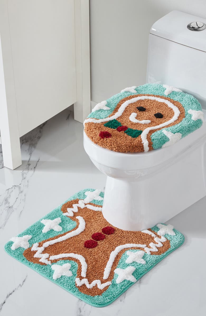 VCNY HOME Gingerbread Man Holiday 2-Piece Set Bath Mat, Alternate, color,