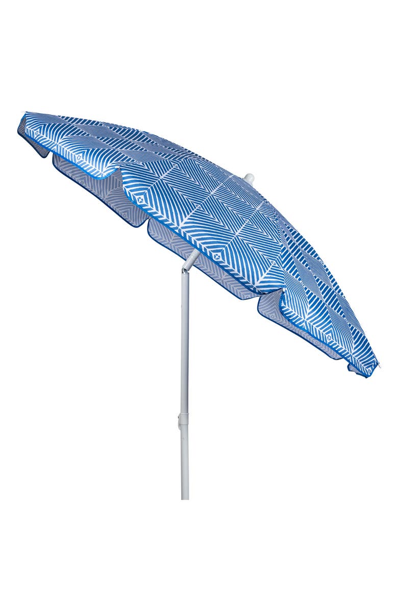 Picnic Time Blue Athens Pattern Portable Beach Umbrella, Alternate, color,