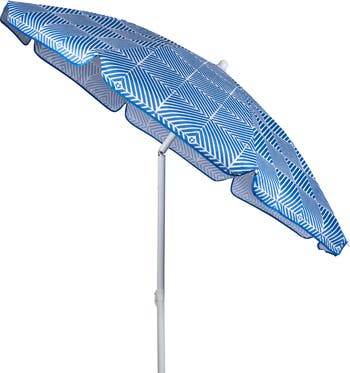 Blue Athens Pattern Portable Beach Umbrella