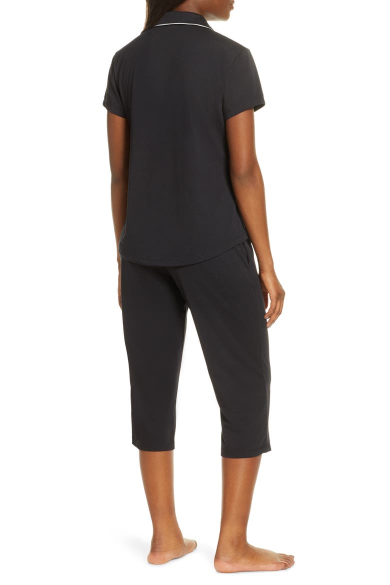 Donna Crop Pajamas, Alternate, color, BLACK