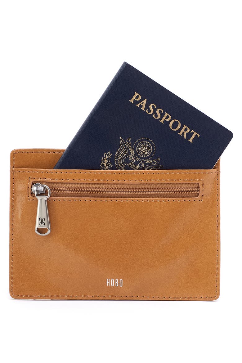 Euro Slide Leather Credit Card Case, Alternate, color, NATURAL
