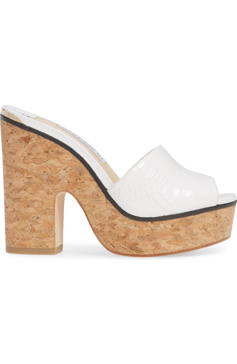 Jimmy Choo Deedee Croc Embossed Wedge Sandal, Alternate, color,