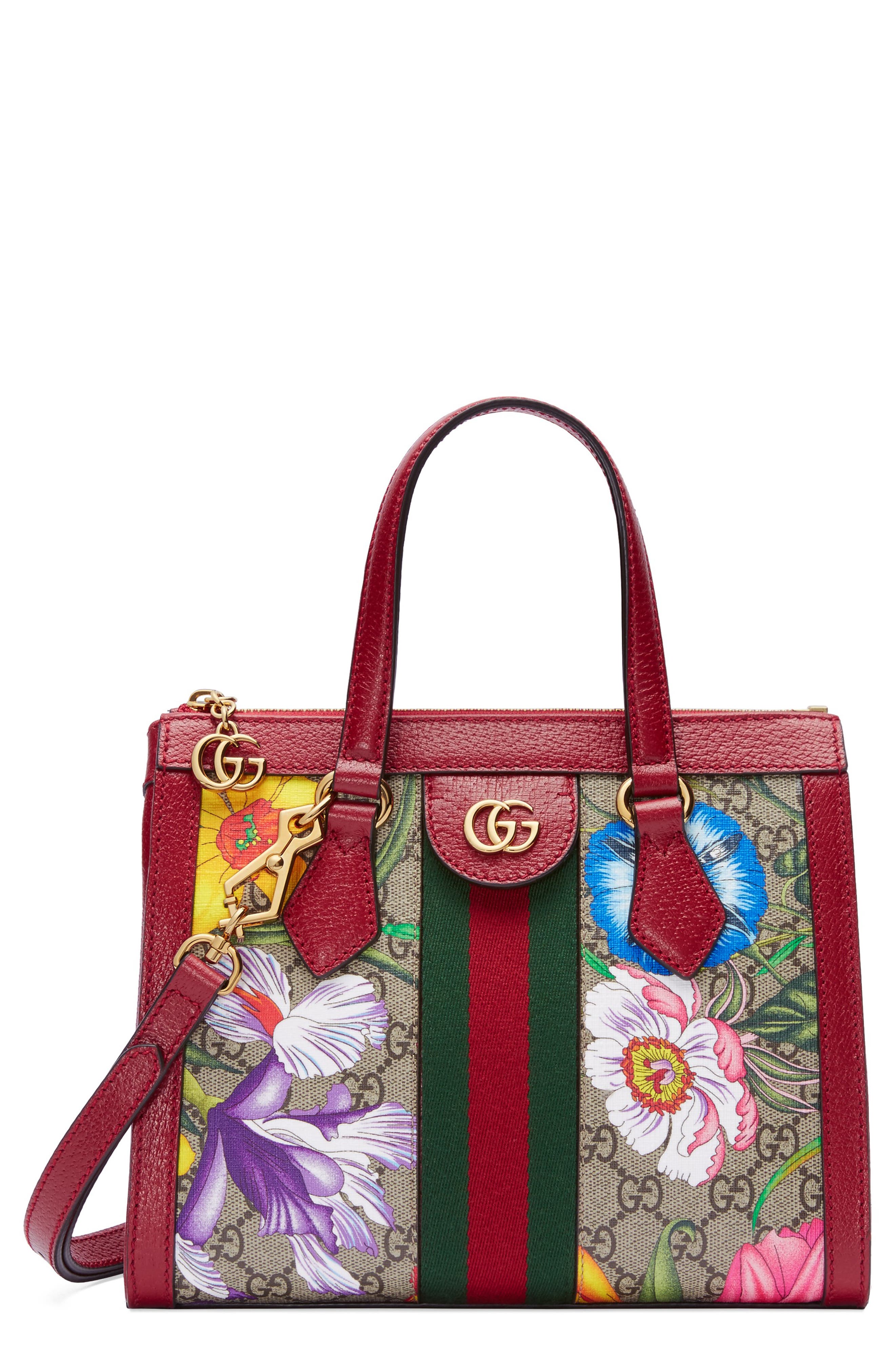 Gucci Small Ophidia Floral GG Supreme Canvas Tote, Main, color, 