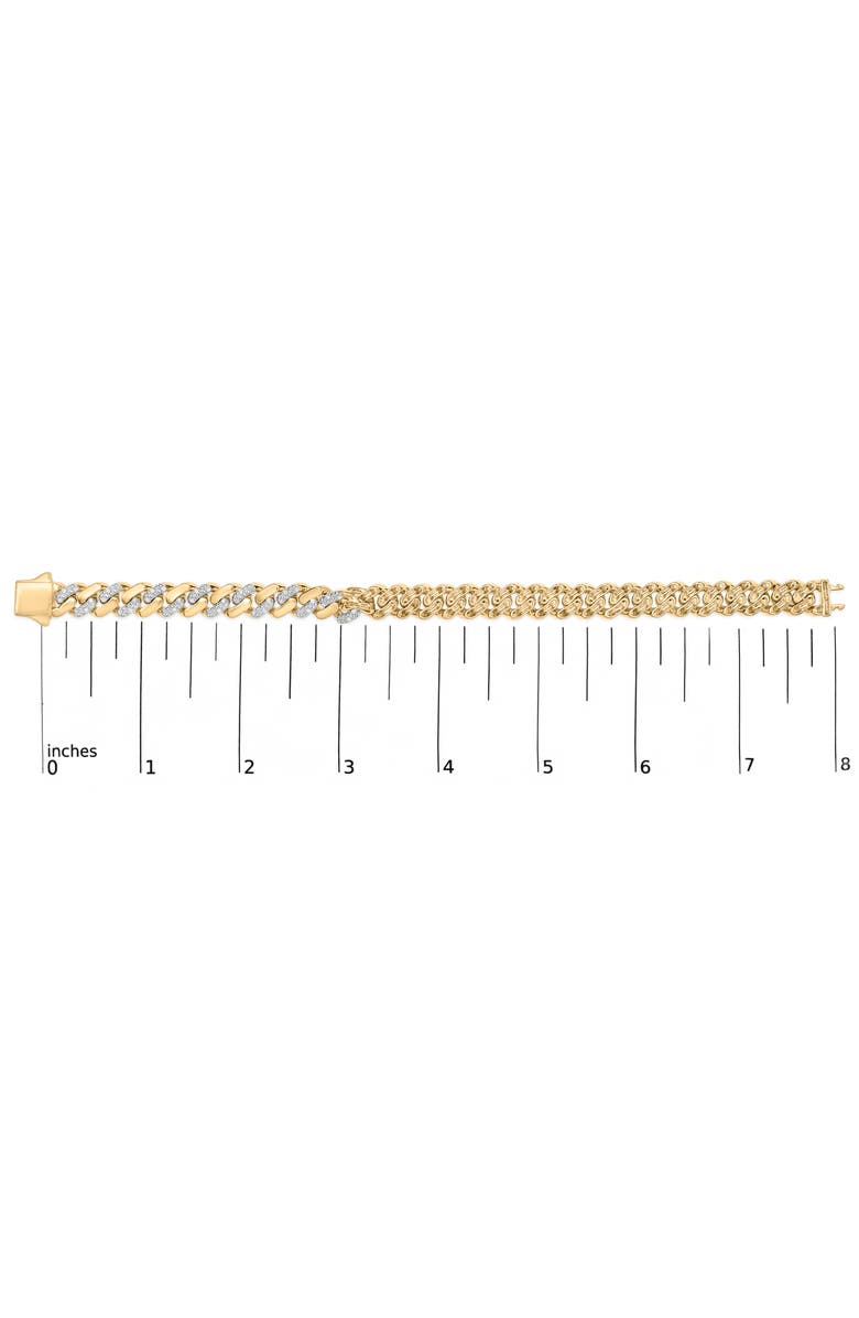 Haus of Brilliance Silver 1/2 Cttw Diamond Cuban Curb Chain Bracelet, Alternate, color, Yellow Gold Over Silver