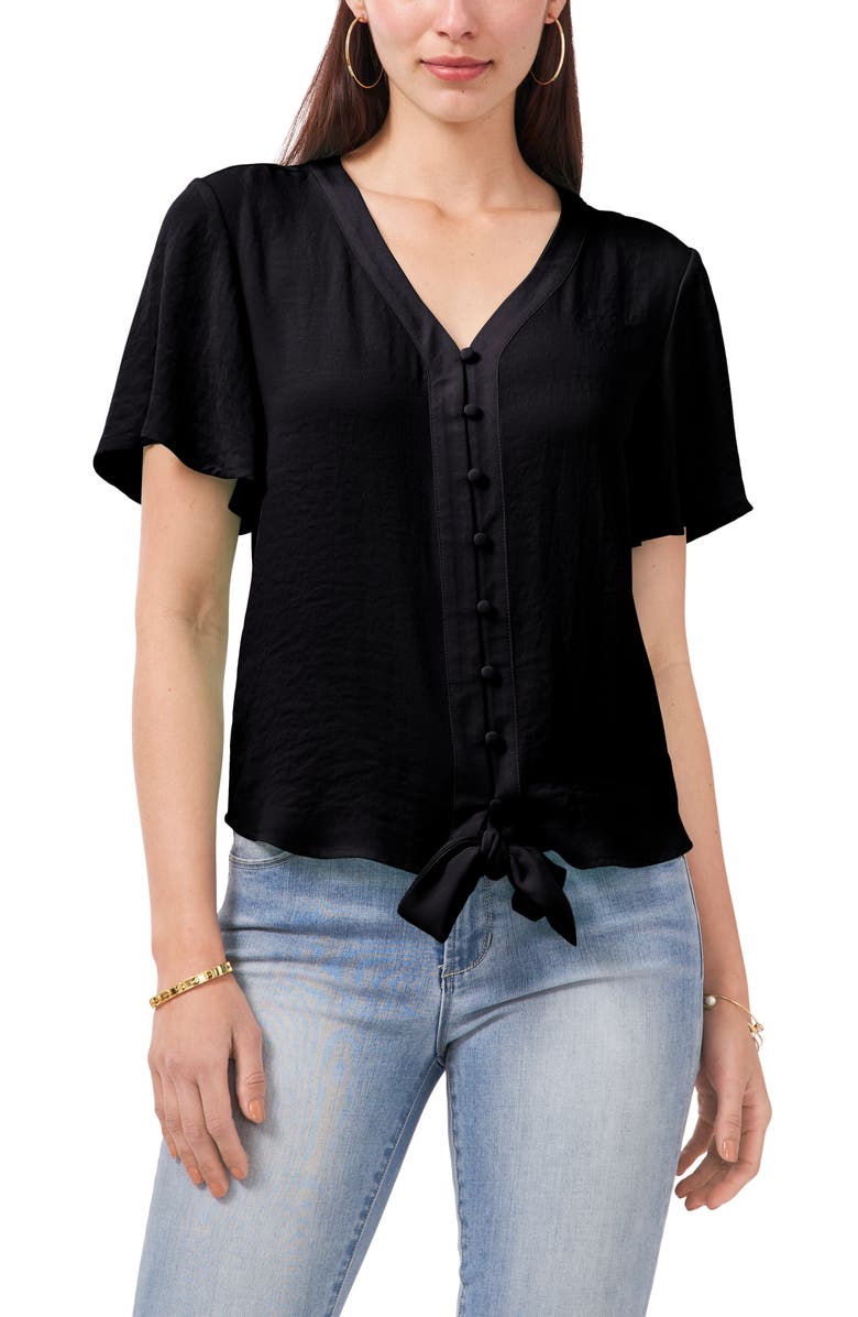 Vince Camuto Tie Front Button-Up Blouse, Main, color, 