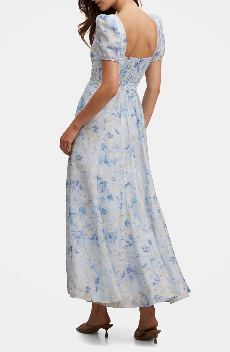 Ever New Marigold Belted Maxi Dress, Alternate, color, Blue Macy Floral