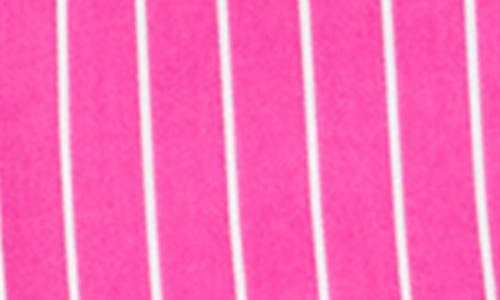Ralph Lauren Lauren  Print Cotton Blend Sleep Shirt In Pink Stripe