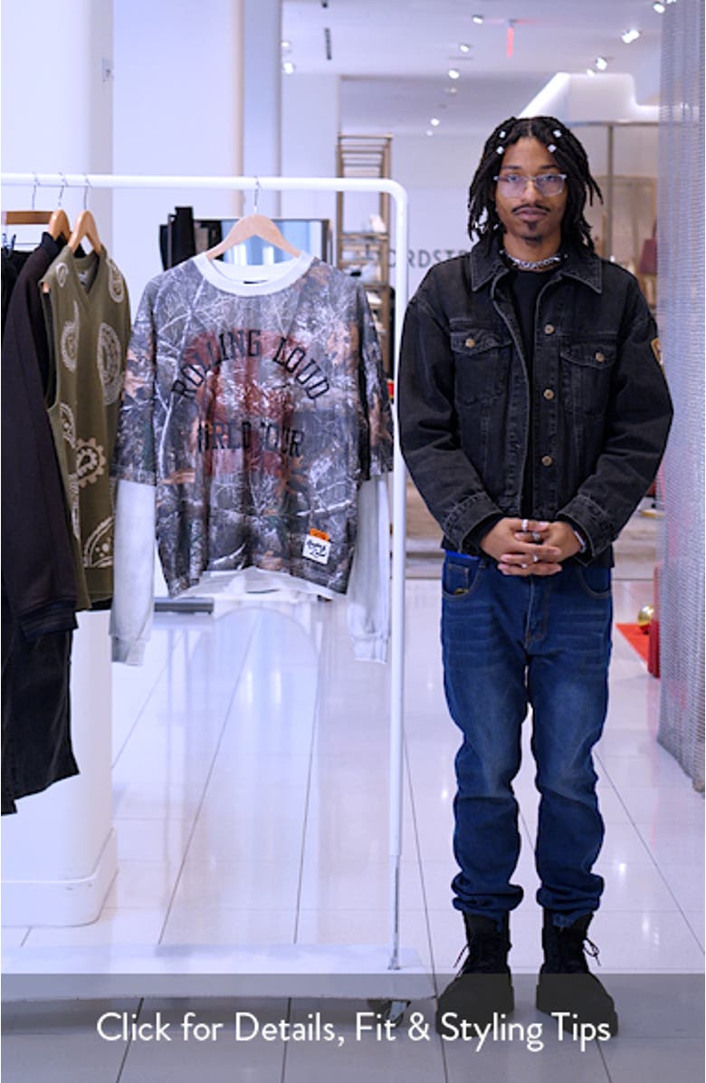 Soho Layered Camo Print Thermal Graphic T-Shirt, sales video thumbnail