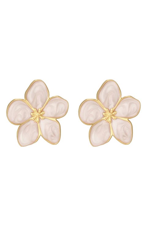 Flower Enamel Stud Earrings