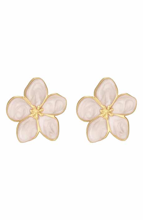 Flower Enamel Stud Earrings