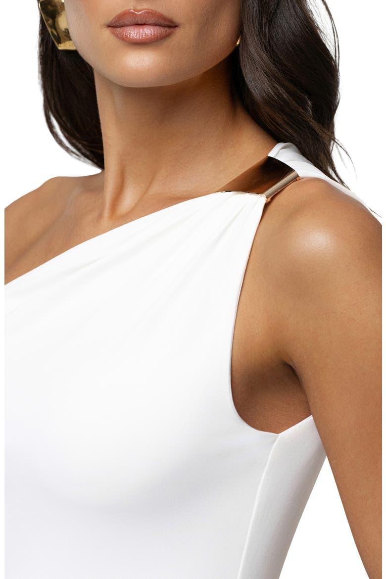 Nightscape One-Shoulder Body-Con Minidress, Alternate, color, IVORY
