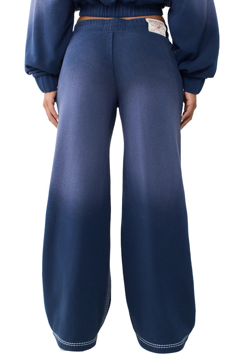 Super T Stitch Wide Leg Sweatpants, Alternate, color, MED INDIGO WASH WITH DRY PRCSS