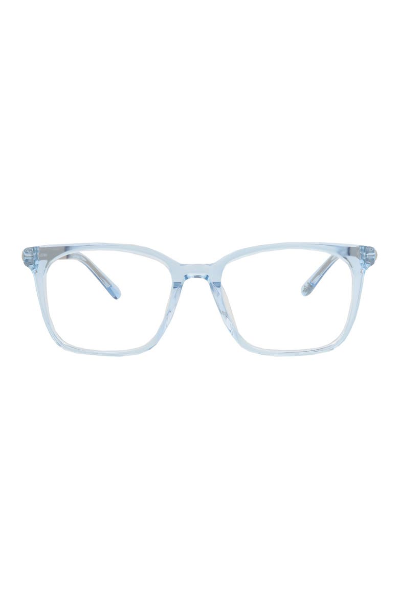 51mm Rectangular Optical Glasses, Main, color, BLUE SILVER TRANSPARENT