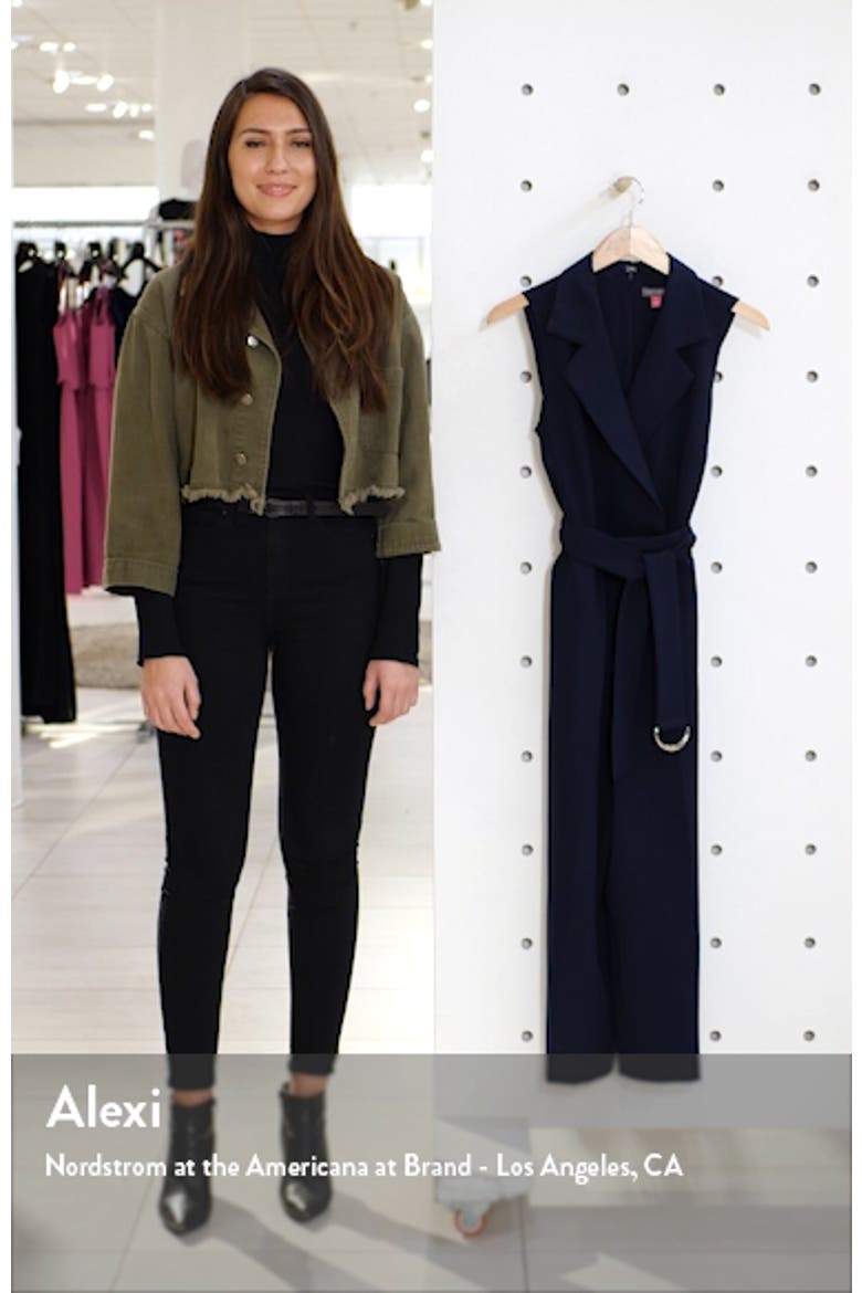 Notch Lapel Belted Jumpsuit video
