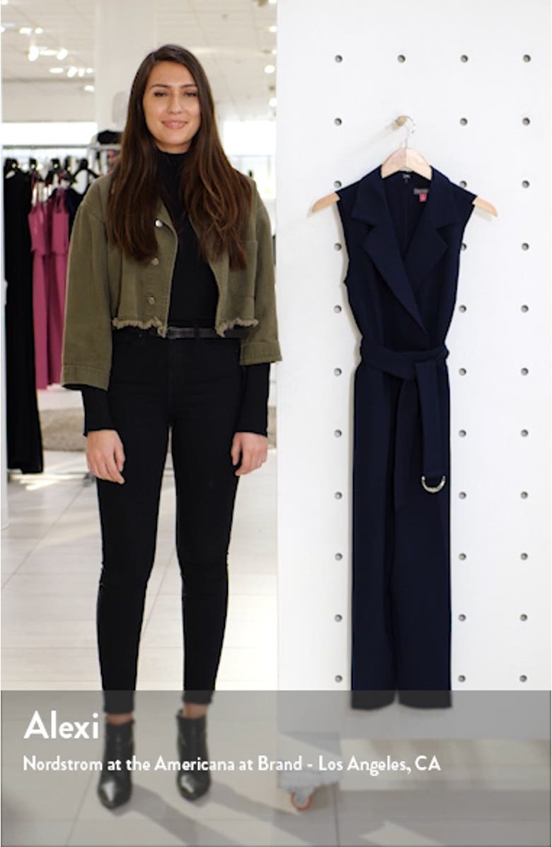 Notch Lapel Belted Jumpsuit, sales video thumbnail
