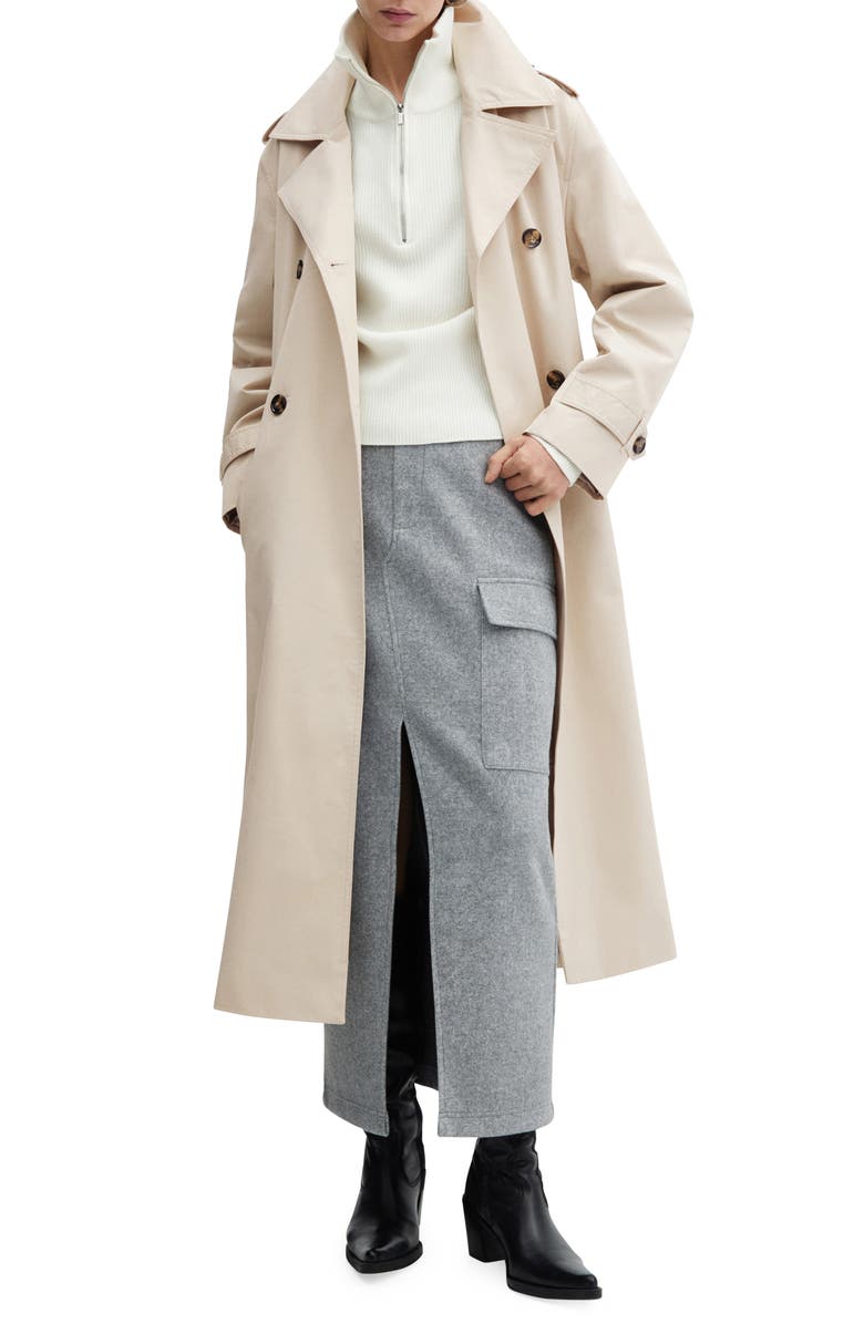 MANGO Angela Belted Trench Coat, Main, color,