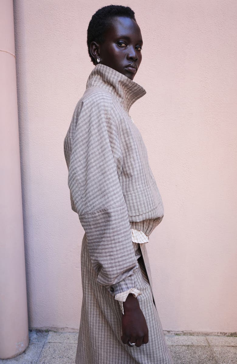 MANGO Check Faux Wrap Midi Skirt, Alternate, color, 