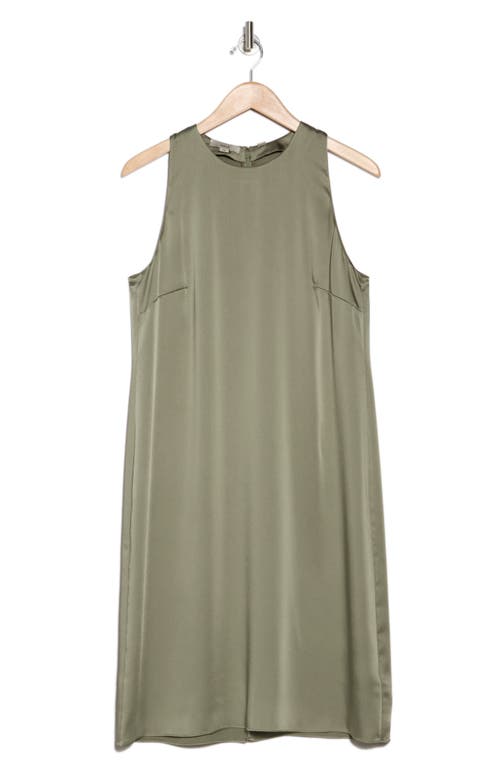 Vince Satin A-line Dress In White Jade