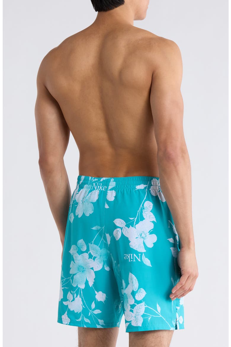 Floral Swim Trunks, Alternate, color, DUSTY CACTUS