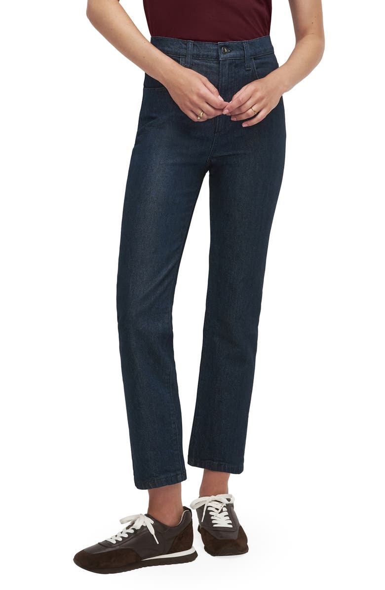 Favorite Daughter The Valentina Super High Waist Ankle Straight Leg Jeans, Main, color, Pepper