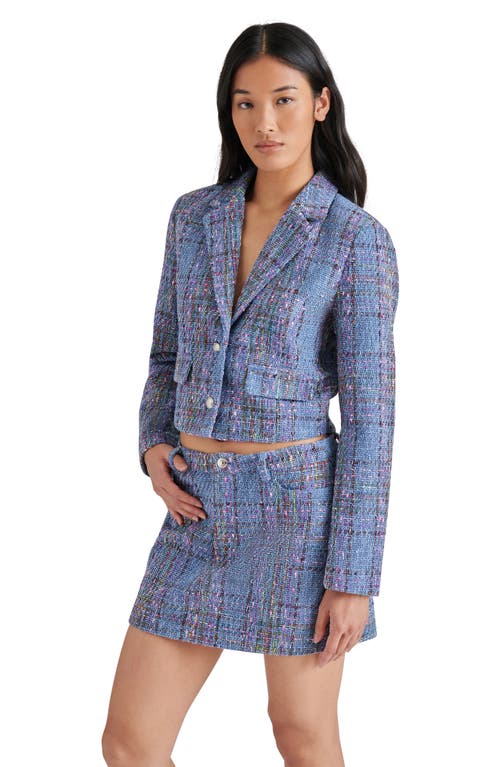Steve Madden Seraphine Tweed Jacket In Blue Multi