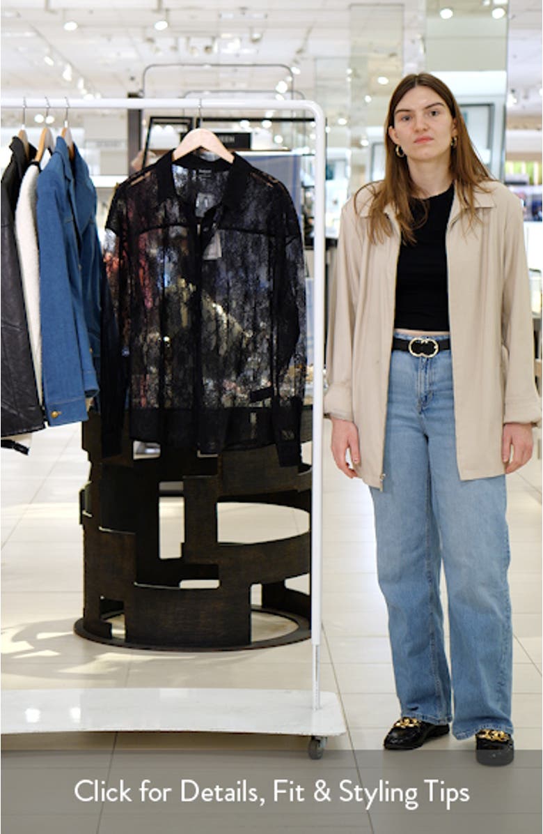 Aleida Oversize Sheer Lace Shirt, sales video thumbnail