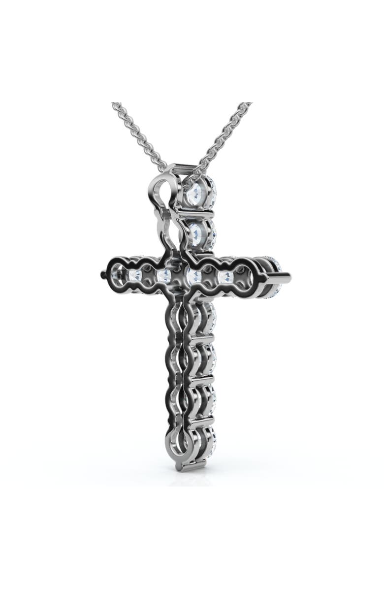 Bliss Diamond 1.25Ct Diamond Cross 14k Gold 18" Necklace 1" Tall Lab Grown, Alternate, color, White Gold