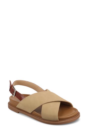 Journee Collection Marina Slingback Sandal In Taupe Marinna