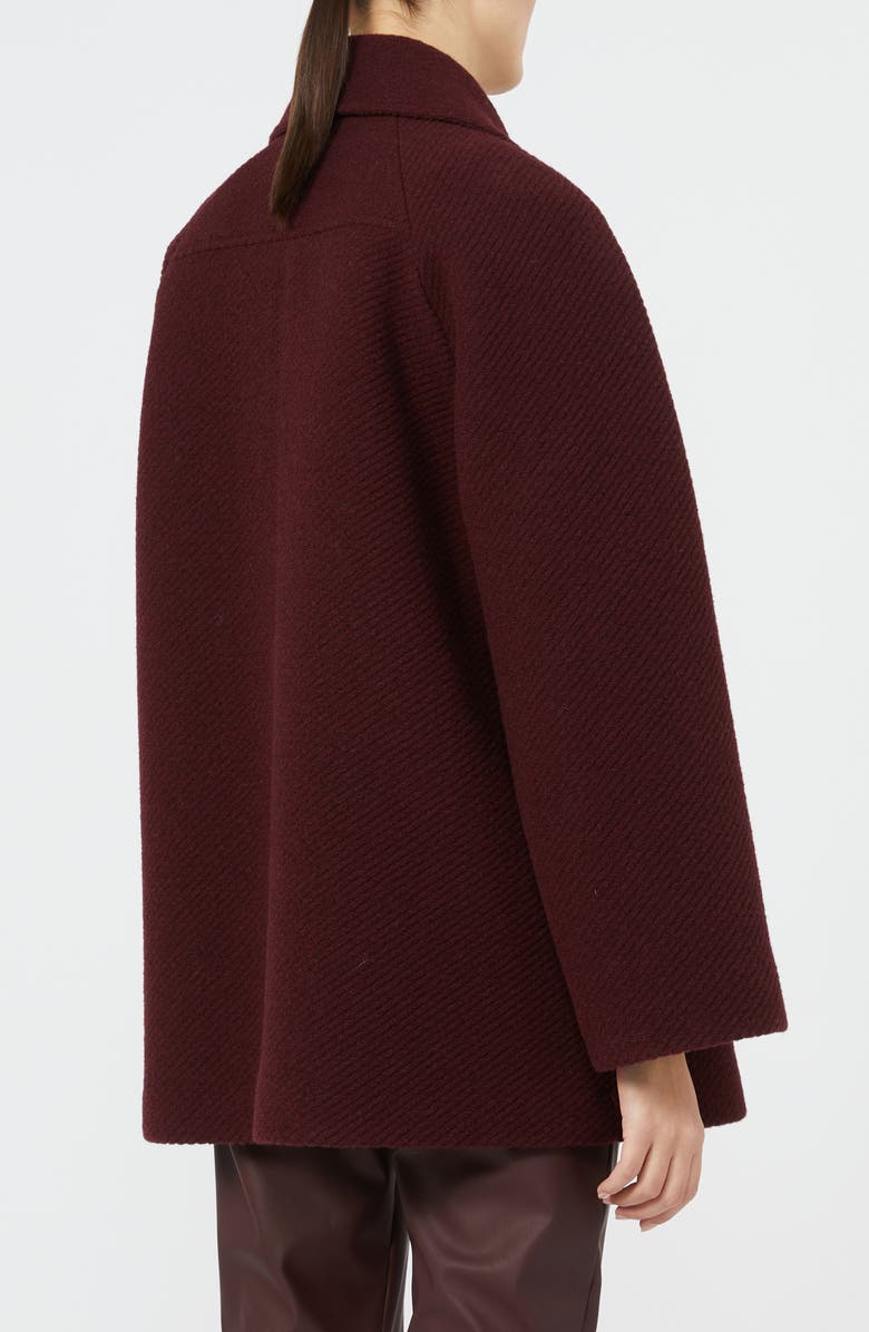 MM by Max Mara Obliqua Double Breasted Coat, Alternate, color, Bordeaux
