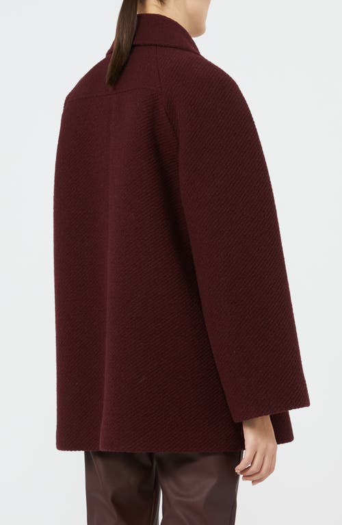 Mm By Max Mara Obliqua Double Breasted Coat In Burgundy