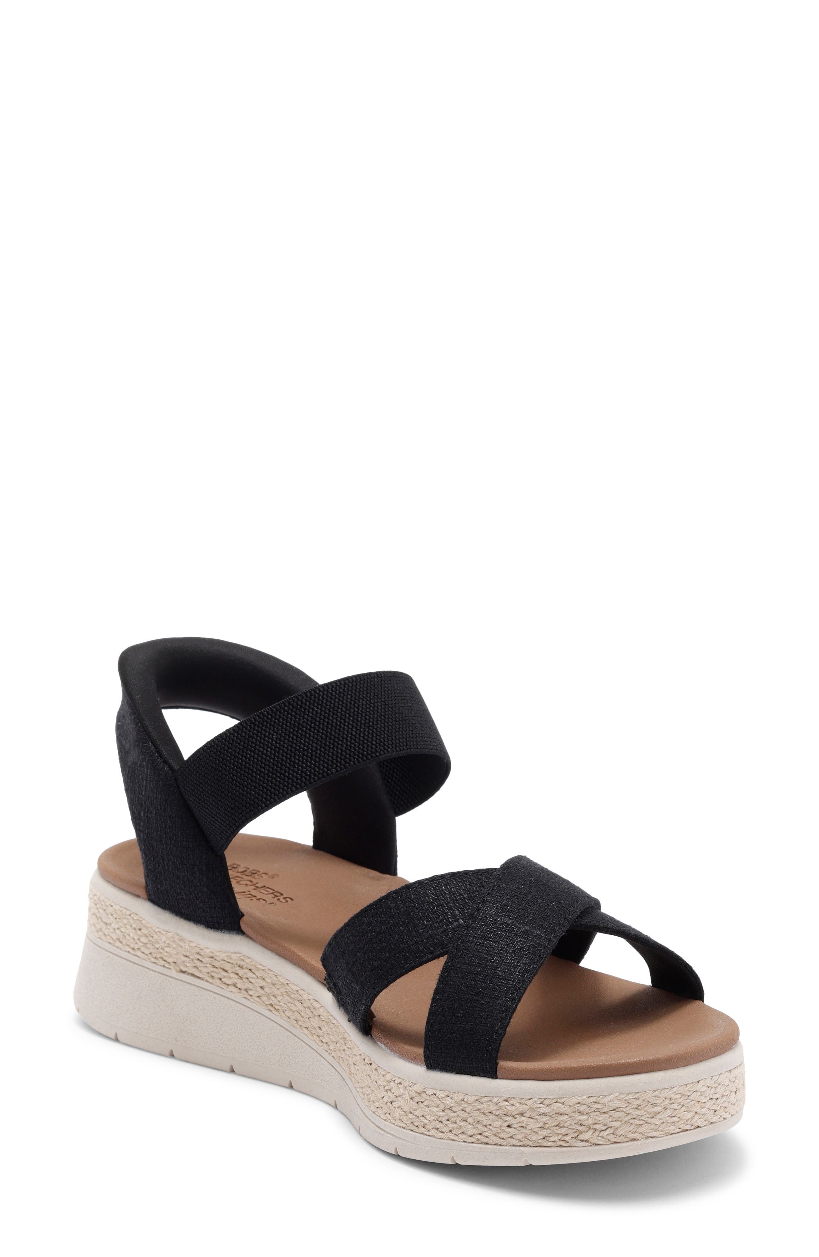 SKECHERS Slip-ins: BOBS Sun Ray Bright Take Sandal, Main, color, Black