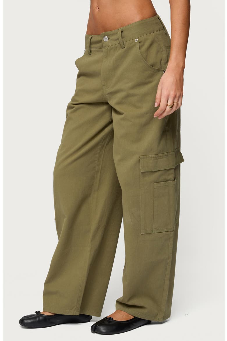 Jadah Low Rise Baggy Cargo Pants, Alternate, color, OLIVE-WASHED